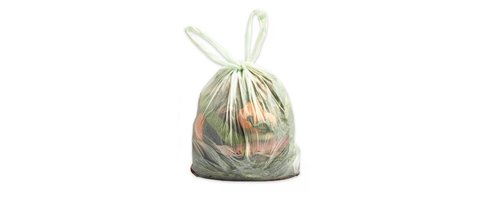 photo d'un sac poubelle compostable