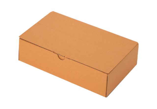 Boîte en carton fermée pour emballage de produits logistiques et industriels.